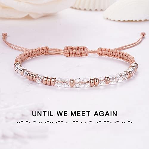 Morse Code Bracelets for Women Mothers Day Gifts 2026 Graduation Gifts Mom Birthday Gift Pink Braided Bracelets Teen Trendy Stuff Inspirational Best Friend Birthday Gifts for Daughter Girlfriend Christmas Stocking Stuffers Jewelry - Image 5