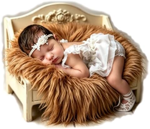 Newborn Photography Blanket Props Baby Photoshoots Layer Photo Posing Rug (Brown) by WelcometoEderafoto