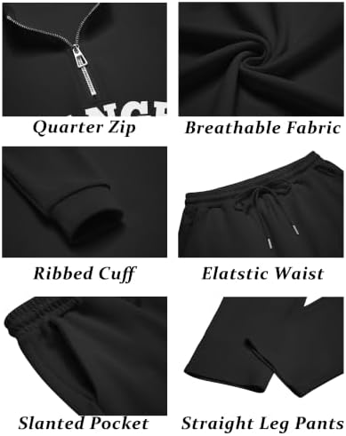 COOFANDY Men's 2 Piece Tracksuit Set Polo Athletic Sweatsuit Quarter Zip Jogging Long Sleeve Casual Sports Outfits - Image 5