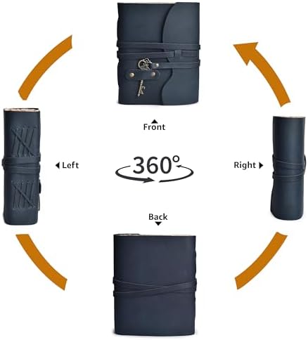 LEATHER VILLAGE Leather Journals For Women Key Lock, Navy Blue 8x6. - Image 6