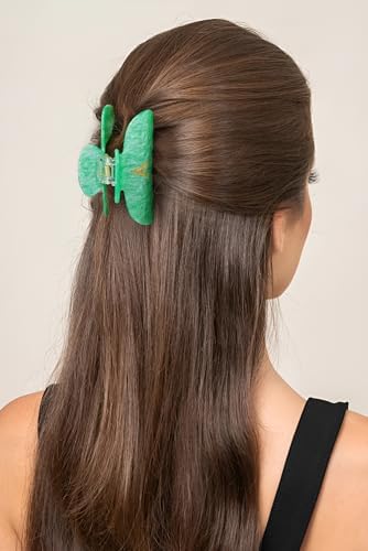 Initial Cute Hair Clips - Letter Elegant Hair Claw Clips, Fashion Glitter Claw Clips Durable Hair Clips, Wedding Gift, Bridesmaid Gifts, Birthday Gifts, Christmas Gift, Green Letter M - Image 3