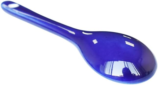 Blue 6 pcs Porcelain Egg Spoons Ceramic Spoons 4.7 inch Coffee Dessert Yogurt Tea Milky Tea