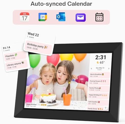 Frameo 10.1 Inch WiFi Digital Picture Frame, Smart Cloud Electronic Photo Frame with HD IPS Touch Screen Slideshow 32GB Memory Auto-Rotate Wall Mount, Share Photos/Videos from Phone - Gifts for Mom - Image 5