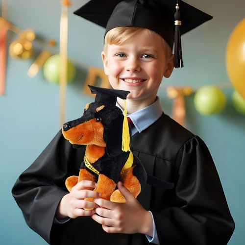 Dachshund with Graduation Cap Toys Class of 2026 Plush Stuffed Teddy Bear Animal Dog Graduation Cap and Gown with Greeting Card and Bag for Graduation Day Gift(Dachshund) - Image 2