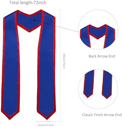 Unisex Adult Graduation Honor Stole Classic End With Trim 72" Long - Image 4