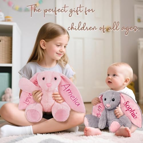 Personalized Bunny Plush with Embroidery Name,Bunny Stuffed Animal Toys - Image 2