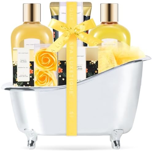 spa luxetique Spa Gift Baskets for Women, 8PCS Yellow Mom Birthday Set by spaluxetique