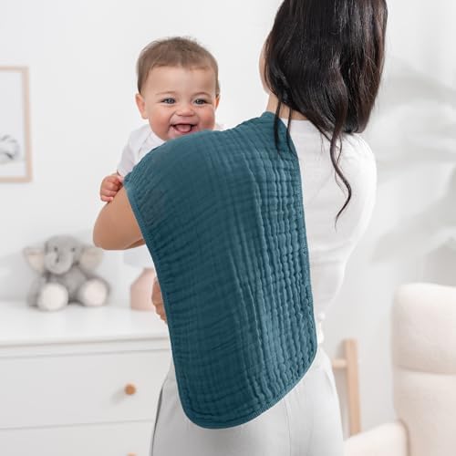 Comfy Cubs Muslin Burp Cloths 20x10" 6 Pack, Baby Burp Cloths - Neptune - Image 2