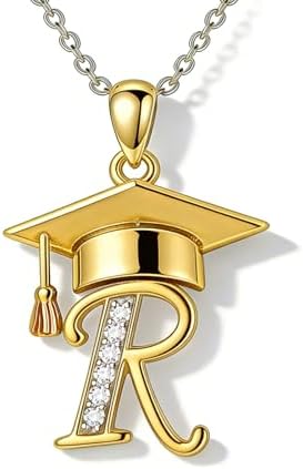 Graduation Gifts for Women, 18K Gold Graduation Initial Necklace A-Z, Inspiring Grad Pendant Necklace Present, College Seniors High School Graduations Jewelry Gifts by VyrnissJewelry