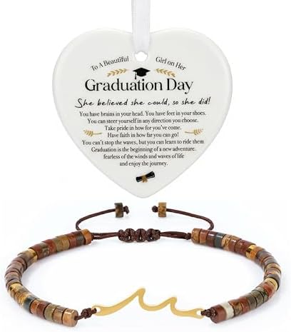 LINGYUAN Graduation Bracelet for Her 2026, Beaded Jewelry Gift with Inspirational Message Card, Adjustable Keepsake for High School or College Graduate by LINGYUAN%E9%9D%88%E6%84%BF