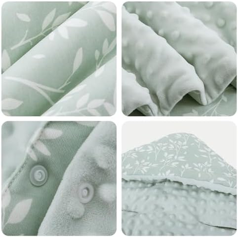 HOUSBAY Baby Blanket Newborn Blanket with Hooded Windproof Go Outside Warm Portable Swaddle Wrap in Basket Baby Safety Seats (Light Green) - Image 6
