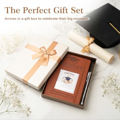 Congratulations Graduation Gifts - Leather Journal & Pen Set, A5 Notebook for Masters PhD Defense, Nurse Graduation Gift, Police Firefighter Academy Graduation, Theological Seminary - Image 3