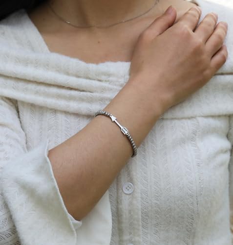 RZKING Graduation Gifts for Women, Dainty Silvery Beaded Bracelet for Women - Image 6