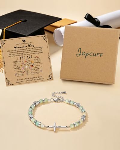Gifts for Women Faith Cross Bracelet, Unique Amazonite Bracelets for Women - Image 6