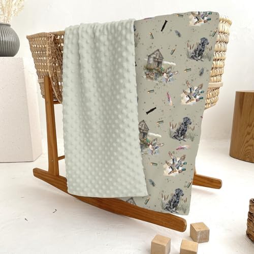 Vintage Duck Hunting Hunter Baby Blanket for Girl Boy Retro Mallard Ducks Dogs Farmhouse Soft Mink with Dotted Backing Double Layer Swaddle Blanket Wild Bird Bed Throw for Newborn Toddler Crib 30x40 - Image 6