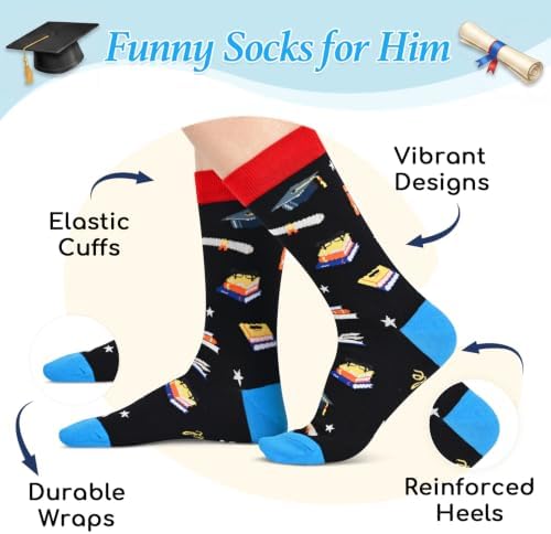 HAPPYPOP Funny Socks with with Keychain - Teacher Appreciation Graduation Gifts for Women Men - Image 3