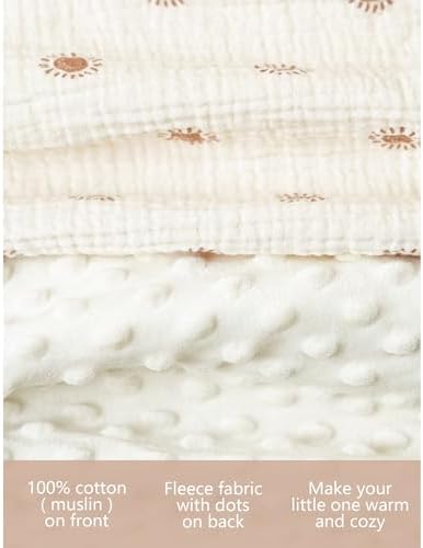 Konssy Soft Muslin Baby Blanket for Unisex Boys & Girls, 30 x 40 Inch - Image 3