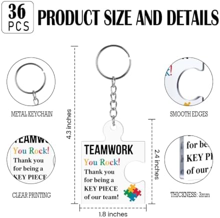 Team Appreciation Gifts Bulk for Coworkers Employee Staff Keychains - Image 2