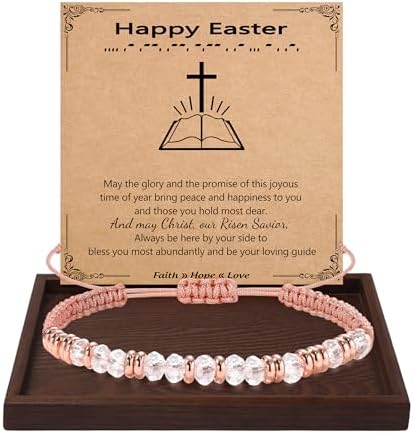Morse Code Bracelets for Women Mothers Day Gifts 2026 Graduation Gifts Mom Birthday Gift Pink Braided Bracelets Teen Trendy Stuff Inspirational Best Friend Birthday Gifts for Daughter Girlfriend Christmas Stocking Stuffers Jewelry by BTYSUN