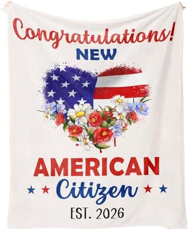 US American Citizenship Gift Ideas, New American Citizen Gifts Blanket by Jepufo