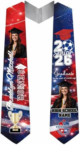 Nani Personalized Class of 2026 Graduation Sash, Custom Graduate & Soccer Stole, Gift for Him, Her, Senior Graduation by Nani