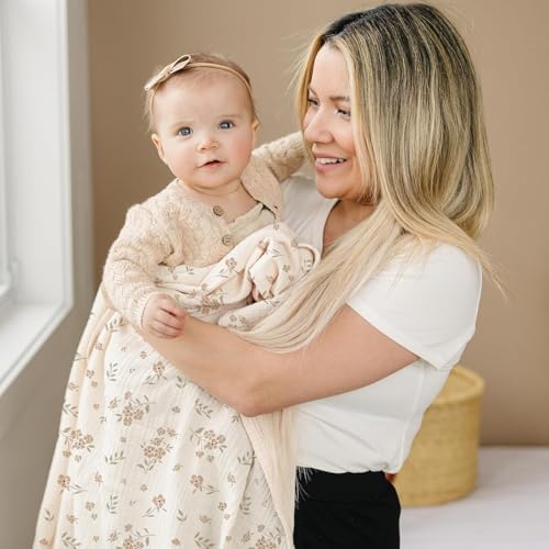 Konssy Muslin Swaddle Blankets, 100% Cotton Receiving Blankets, 47"x 47" - Image 4