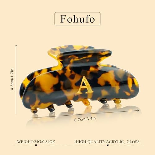 Teen Girl Gifts Trendy Stuff - Tortoise Shell Initial Cute Hair Clips, Letter Hair Claw Clips, Glitter Claw Clips Durable Hair Clips, Birthday Gifts for Teens Daughter Sister Christmas Gifts - Image 5