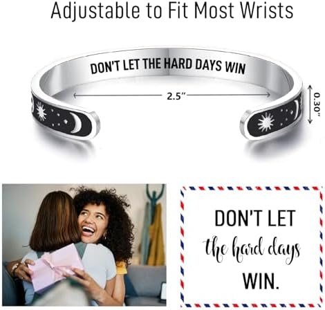 TONY & SANDY Inspirational Bracelets for Women Teen Girls Personalized Gifts for Daughter Granddaughter Mom Sister Friends Stainless Steel Engraved Cuff Birthday Easter Christmas - Image 4