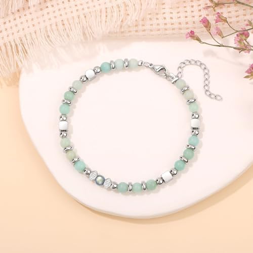 Gifts for Women Moonstone Bracelet, Amazonite Imperial Jasper Bracelets - Image 3