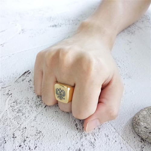 LiFashion Personalized Class Ring for Men's high School,University,Academy of 2024,Custom School Logo Name Engraved Graduation Gift for Men,Senior Junior Graduation Ceremony Ring Signet Band for Him - Image 3