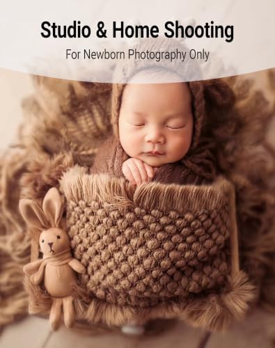 Zeroest Newborn Baby Photography Props Basket Filler Blanket (Coffee) - Image 3