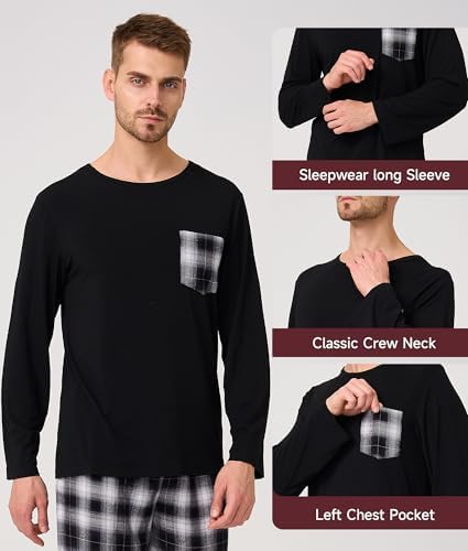 BAMBOO COOL Men's Pajama Set Long Sleeve PJs with Pants & Pockets - Image 2