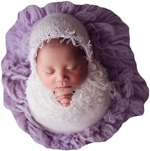 Baby Photography Props Luxurious Lace Hat with Blanket (White) by NewbornPhotographyProps