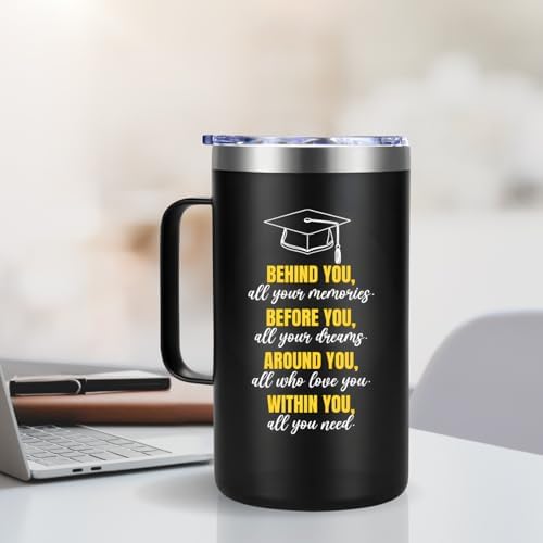 Grandson Graduation Gifts 2026, Insulated Coffee Mug with Handle 20oz, Graduation Gift for Grandson, College and High School Grad Gifts for Him, Proud Message Tumbler with Lid - Image 5