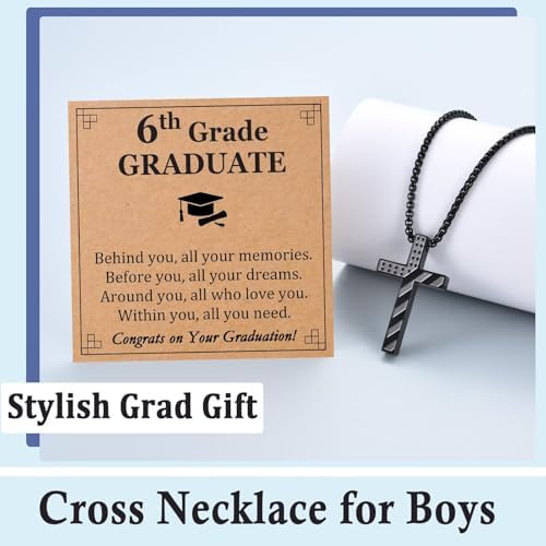 5th,6th,8th Graduation Gifts for Boys Class of 2026 Cross Necklace Middle High School College Phd Grad Graduate Gift Ideas - Image 3