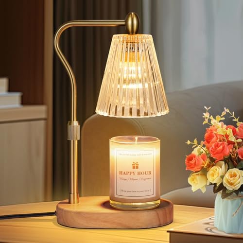 Imenlox Candle Warmer Lamp, with Timer & Dimmer, Adjustable Height, Christmas Birthday Mothers Day Gifts for Women Mom Her, House Warming New Home Thanksgiving Décor (Amber) by Imenlox