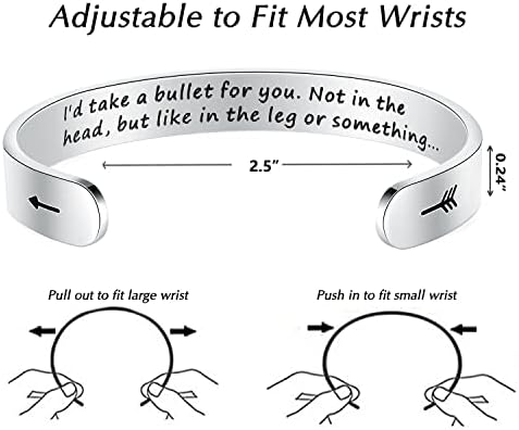 TONY & SANDY Inspirational Bracelets for Women Teen Girls Personalized Gifts for Daughter Granddaughter Mom Sister Friends Stainless Steel Engraved Cuff Birthday Easter Christmas - Image 4