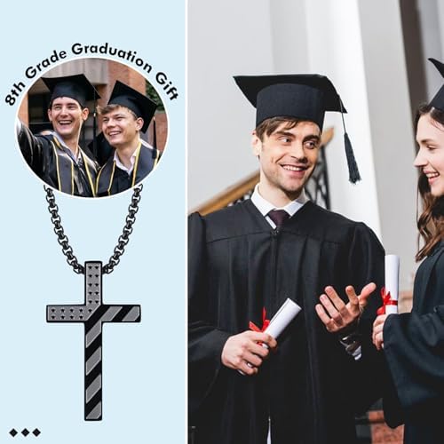 5th,6th,8th Graduation Gifts for Boys Class of 2026 Cross Necklace Middle High School College Phd Grad Graduate Gift Ideas - Image 2