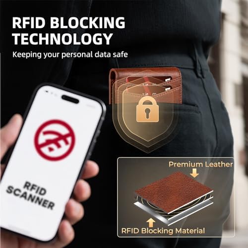 RUNBOX Wallet for Men -Slim Rfid Leather Mens Bifold Novelty Wallets 2 ID Window With Gift Box Men's Accessories - Image 4