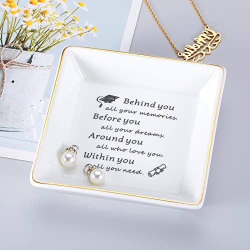 Perleddom Class of 2027 Graduation Gift Senior Night Gifts Graduation Decorations - Ceramic Ring Dish Senior Night Gifts for Women Girls College High School Nursing Graduation Gifts - Image 5