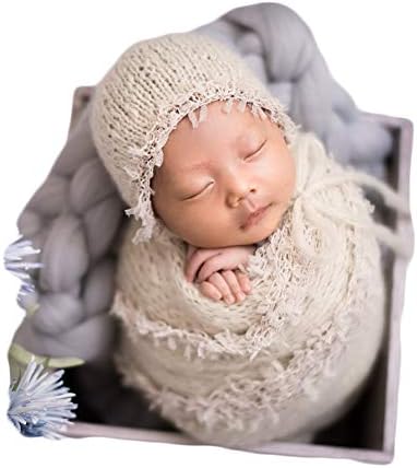 Baby Photography Props Luxurious Lace Hat with Blanket (Cream) - Image 3