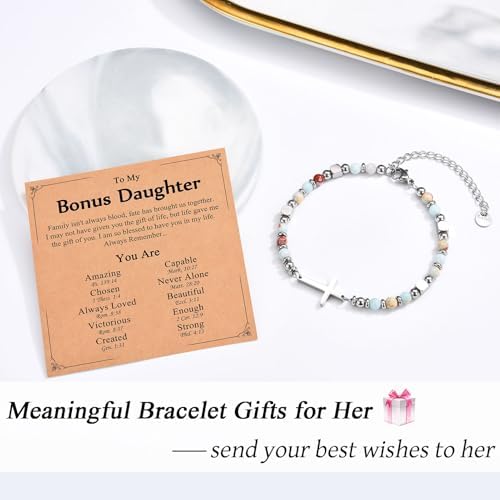Christian Gifts for Women Girls, Religious Cross Bracelet - Image 2