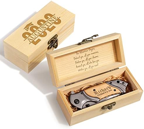 Graduation Gifts for Him, Engraved Pocket Knife With Box, High School University College Graduation Gift, Son Gifts From Mom Dad Parents (Various Designs) by PersonalizedknifegiftsformenintheUSA