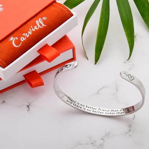Carviell Bracelets for Women – 100+ Meaningful Engraved Messages – Solid 316L Surgical Stainless Steel Cuff Bracelet – Gift Ready - Image 4