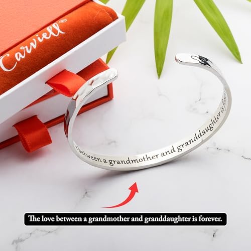 Carviell Bracelets for Women – 100+ Meaningful Engraved Messages – Solid 316L Surgical Stainless Steel Cuff Bracelet – Gift Ready - Image 2