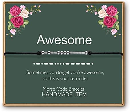 ASELFAD Morse Code Bracelets for Women, Funny Best Friend Birthday Gifts for Women Friendship Bracelets, Inspirational Jewelry, Teen Girl Gifts Trendy Stuff by ASELFAD