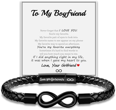 Leather Bracelet Gifts for Men, To My Son Bracelet Fathers Day Bracelet Gifts Dad Grandpa Love You Forever Engraved Birthday Valentines Graduation Gift Infinity Knot Jewelry by Sistble