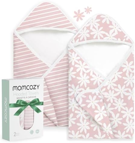 Momcozy Baby Towels, Soft Absorbent Bath Towel for Newborn&Toddler,Flower by Momcozy