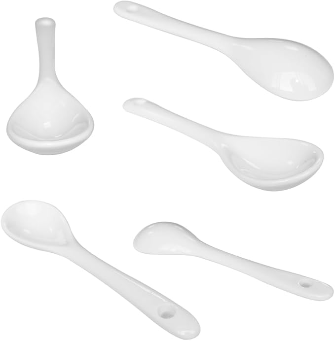 8 Color Porcelain Egg Spoons Ceramic Spoons 5 inch Coffee Dessert Yogurt Tea Milky Tea