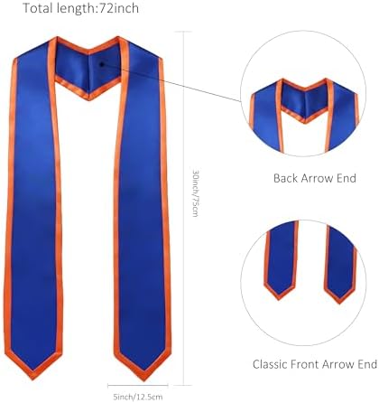 Unisex Adult Graduation Honor Stole Classic End With Trim 72" Long - Image 5